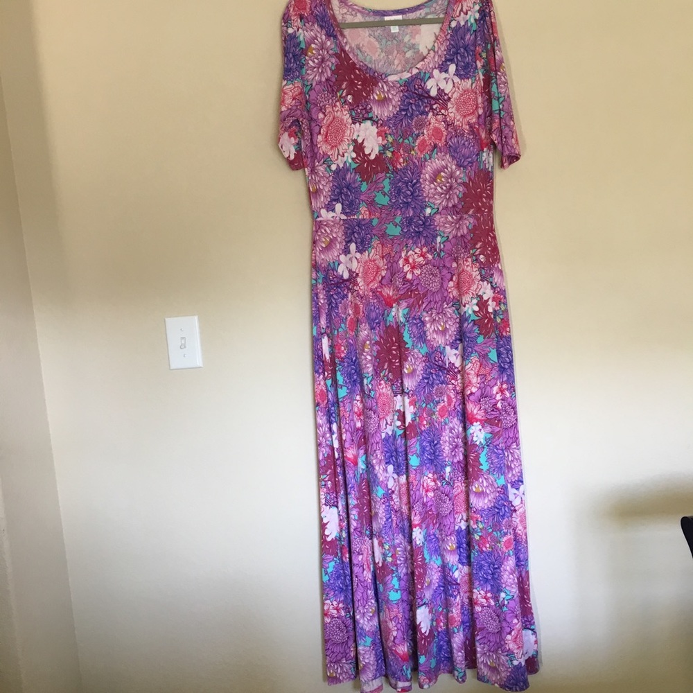 LuLaRoe Floral Ana Dress Sz 2XL